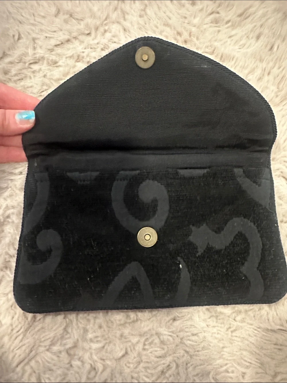 Black Velvet Envelope Clutch